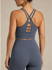 Akumi QuietForm Crossline Tank in Mineral Slate three quarter back view