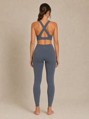 Akumi QuietForm Strata Bra in Mineral Slate full back view