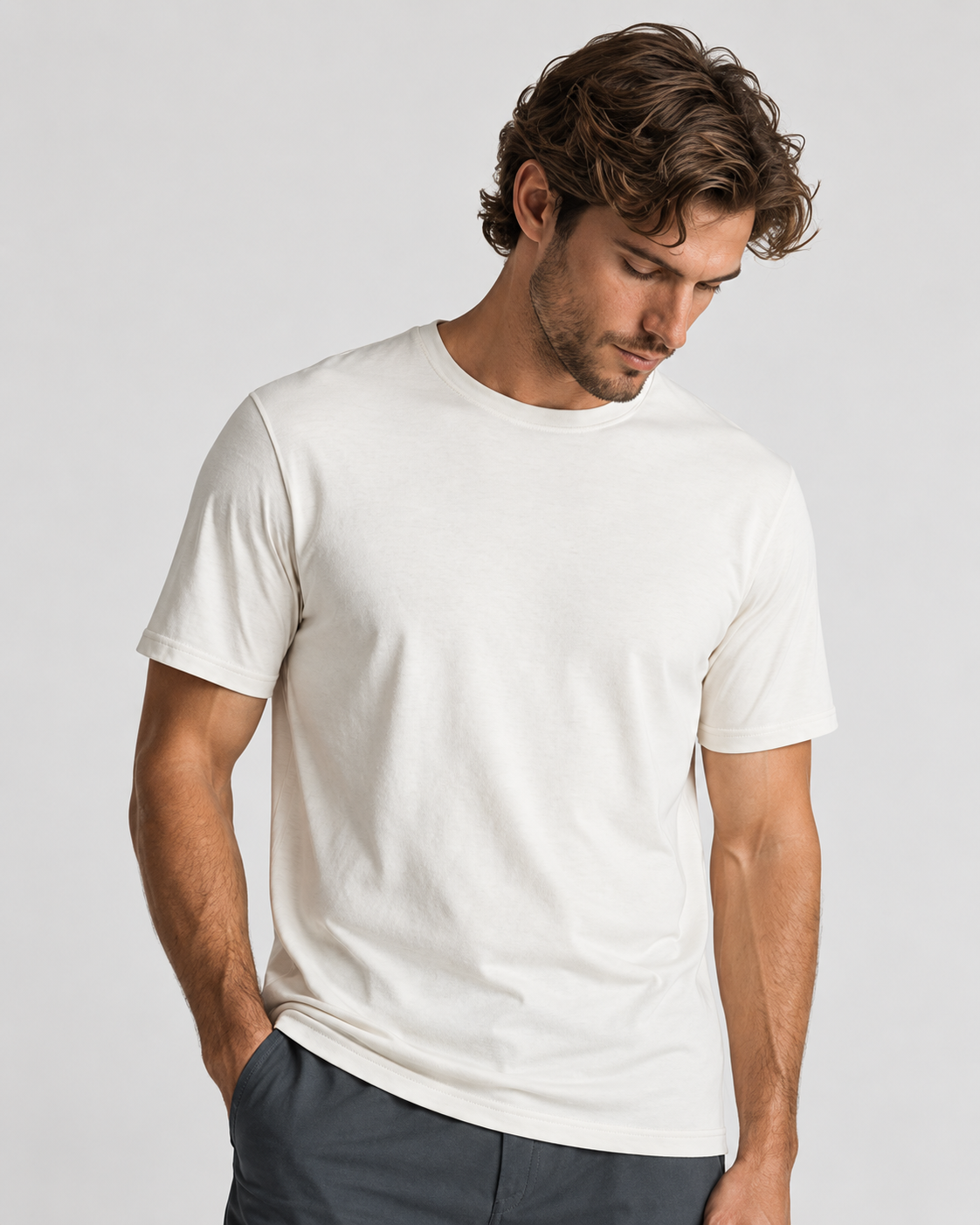 Akumi Recycled Cotton Stretch Tee clean studio view.