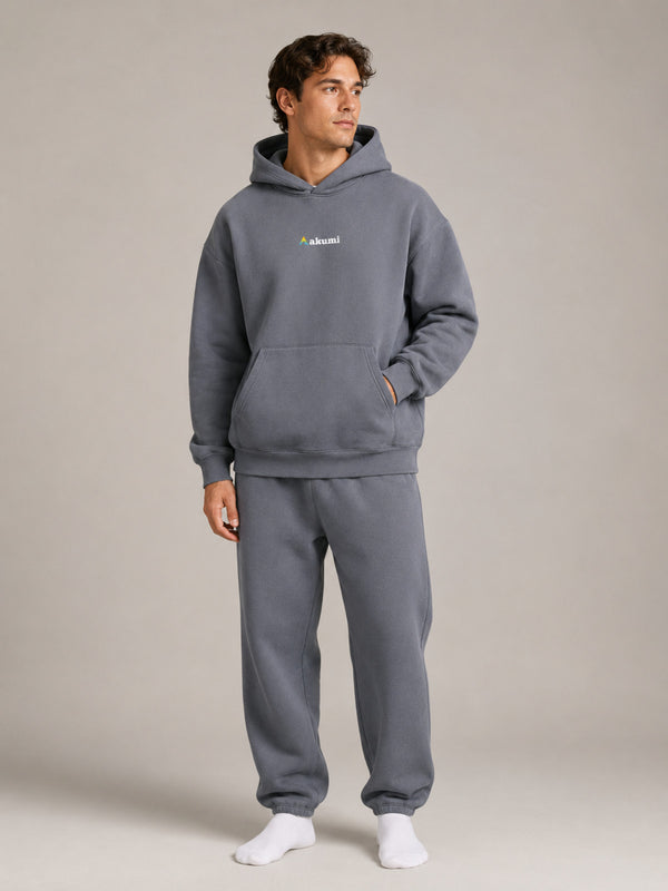 Akumi Reserve Pocket Hoodie in Harbor Ash male front three-quarter studio hero