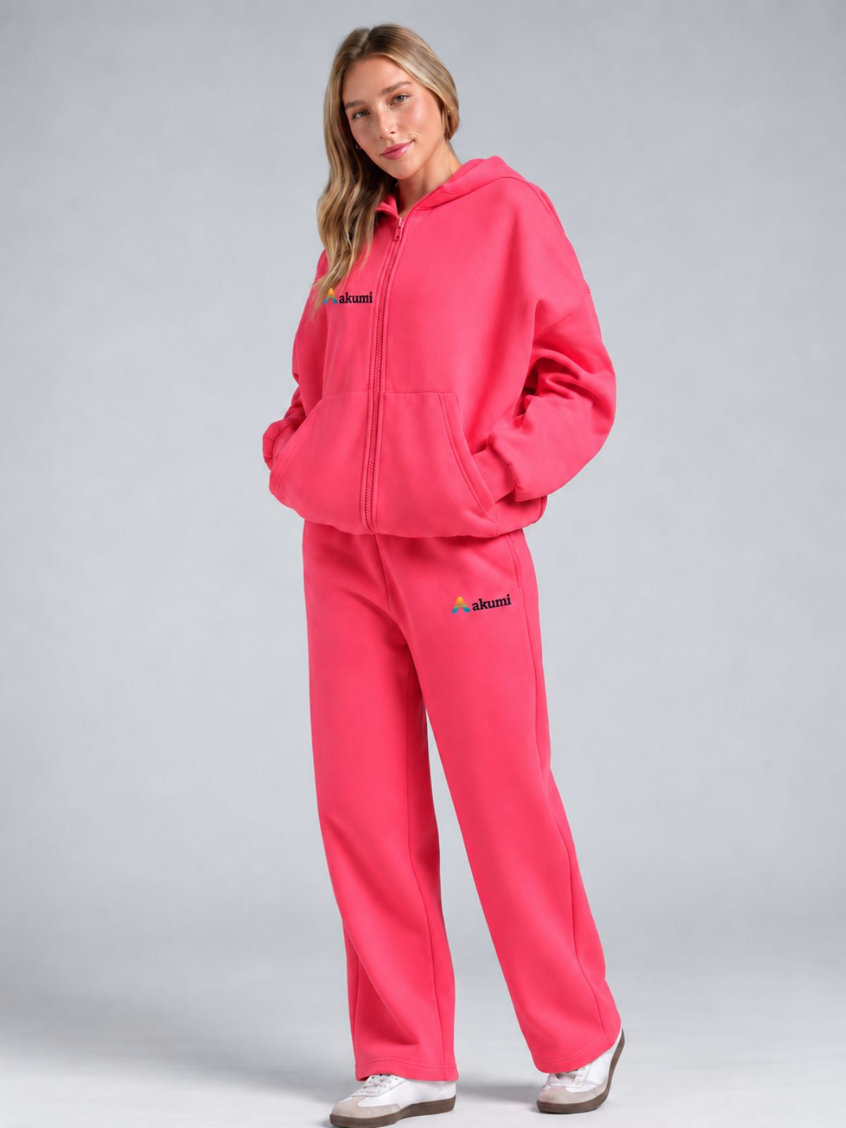 Akumi Soft Balance Zip Set in Hibiscus