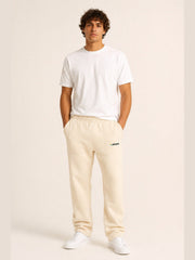 Akumi Softvale Straight-Leg Sweatpant in Buttercream, male model front view
