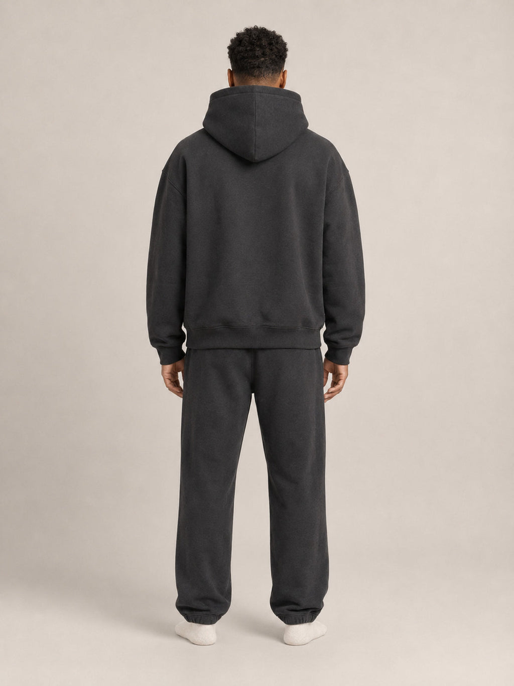 Charcoal##Akumi Stillform Hoodie, back full body