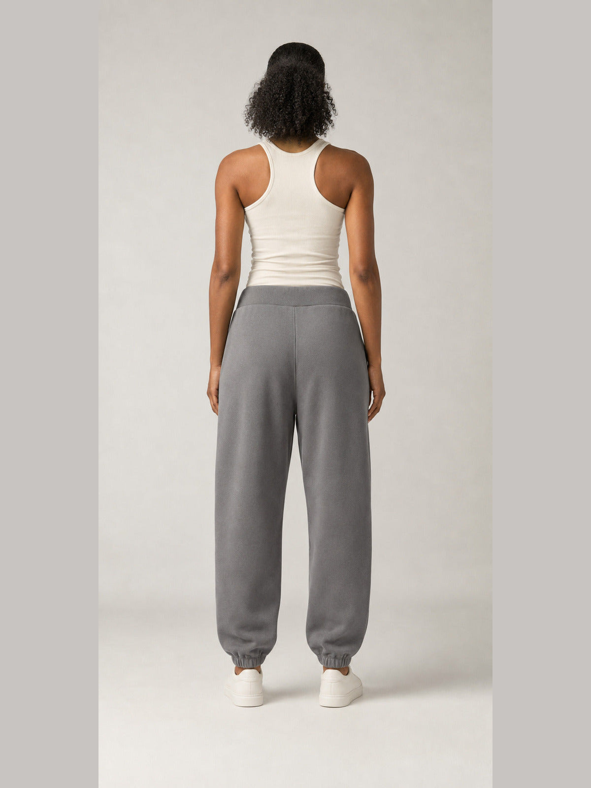 Akumi Stillform Sweatpant in Mineral Grey, clean back view
