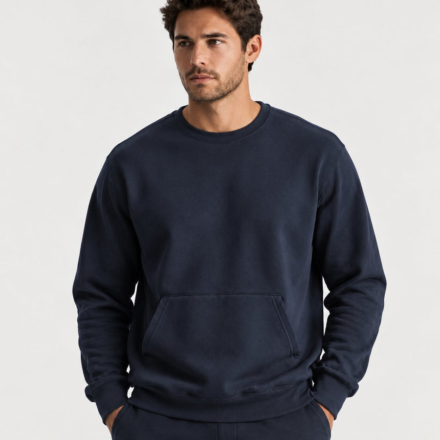 Akumi Studio Fleece Crew front detail.