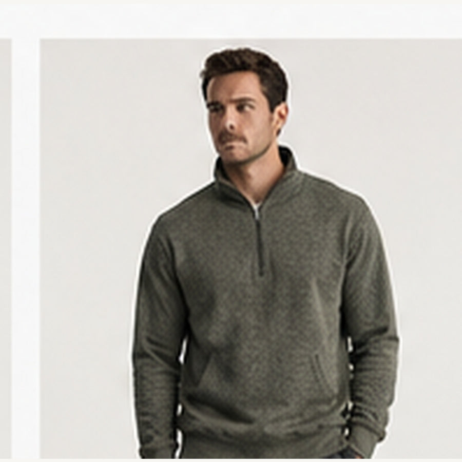Akumi Studio Half Zip front detail.