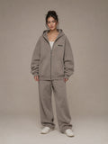 Akumi Veilzip Hoodie in Mineral Taupe, female front hero