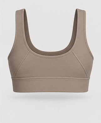 AI-generated Akumi concept render of Women's Orbit Seamed Sports Bra, back view.