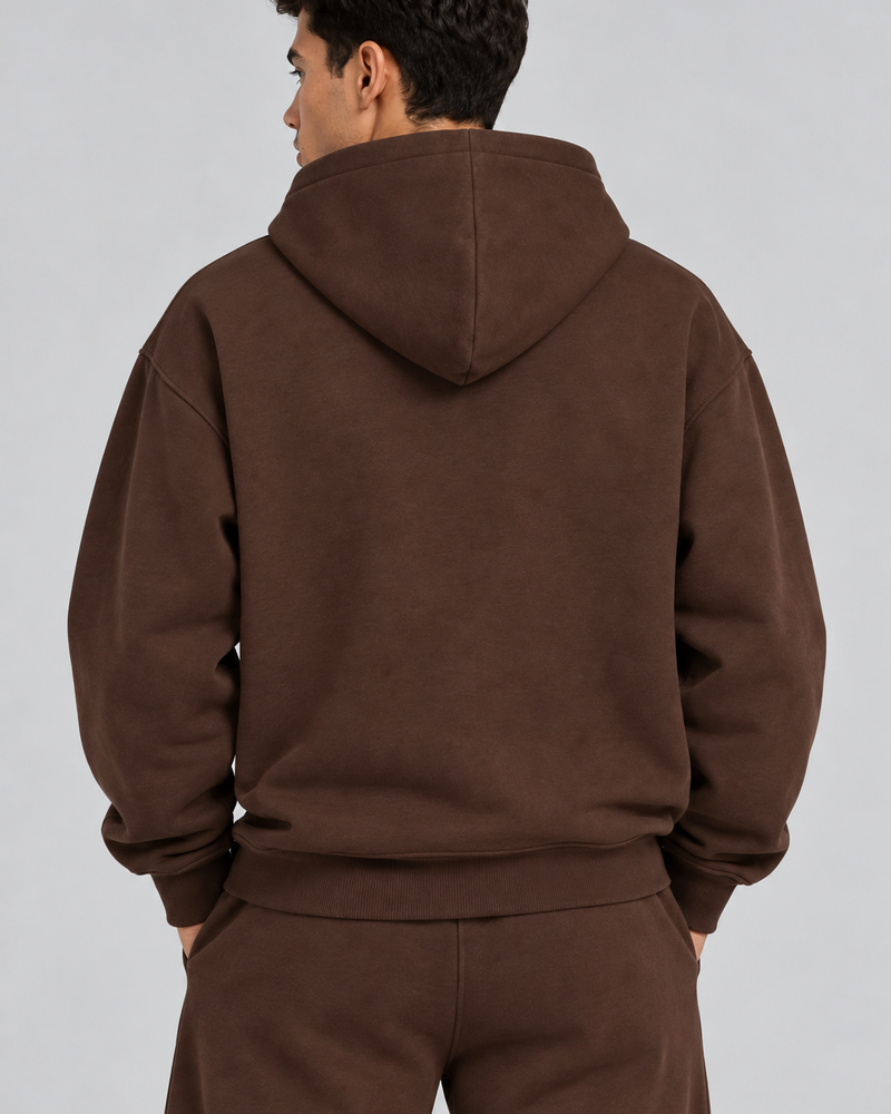 Balance Hoodie brown three-quarter view