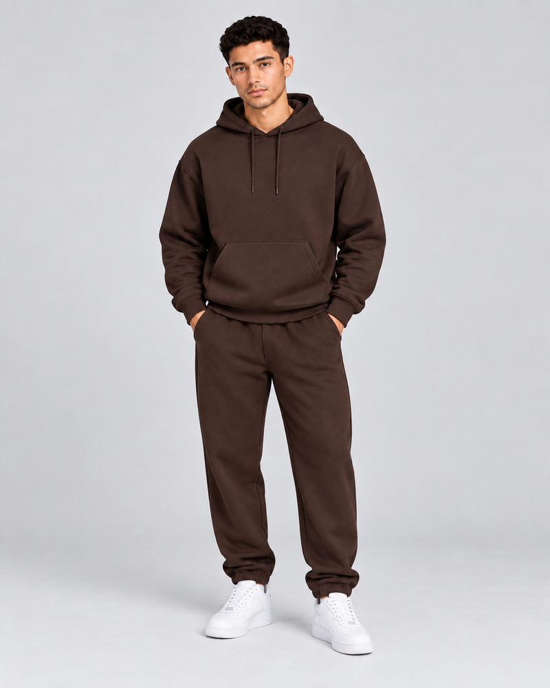 Balance Hoodie brown full-body view