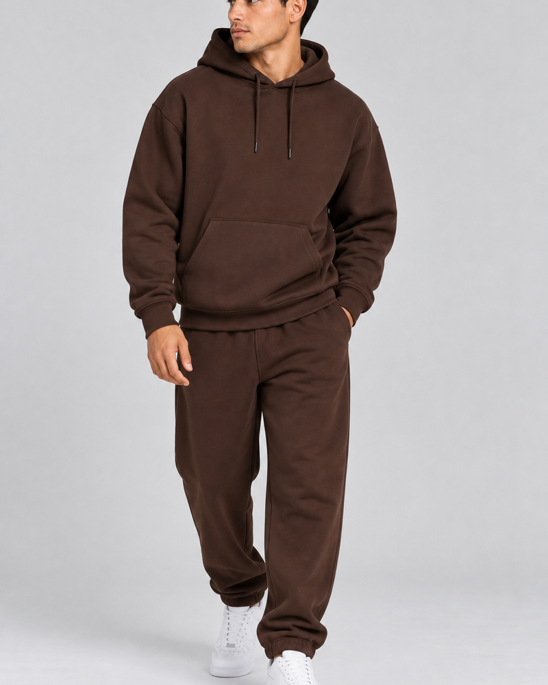 Balance Hoodie brown movement view