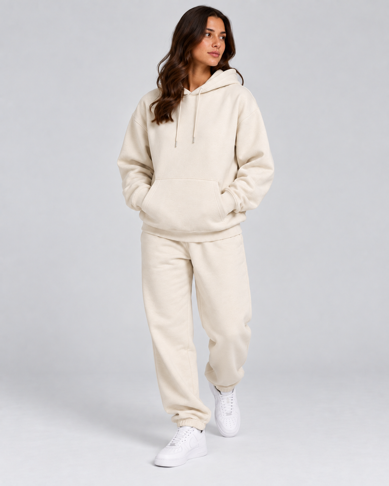 Balance Hoodie cream movement view