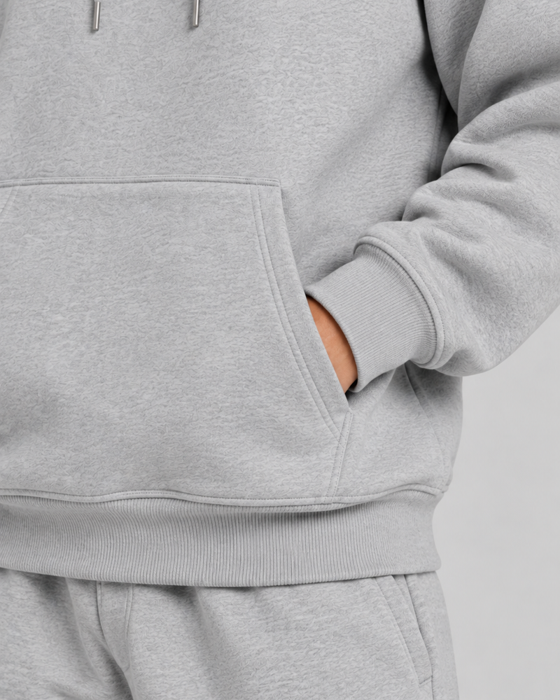 Balance Hoodie grey fabric detail