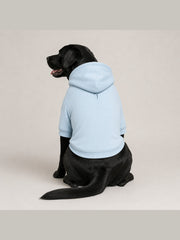 Akumi Cloudrest Pet Hoodie in Powder Sky plain back view with leash opening
