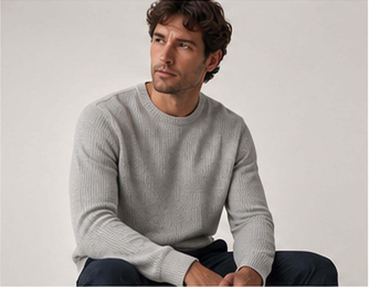 Coast Midweight Rib Sweater alternate studio editorial view