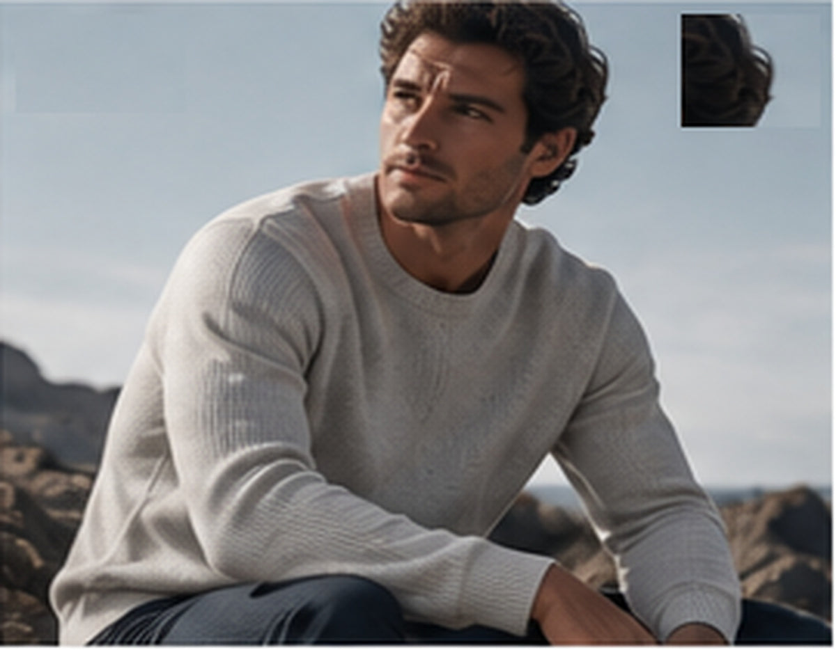 Coast Midweight Rib Sweater outdoor lifestyle view