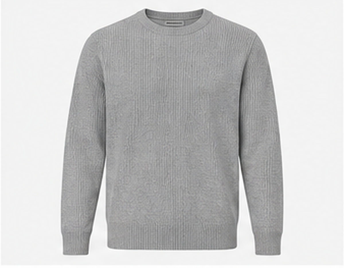 Coast Midweight Rib Sweater in Heather Grey studio product image