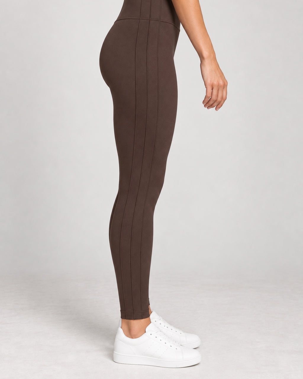 Generated concept: Akumi Contour Panel Legging 28" in Espresso, side studio view