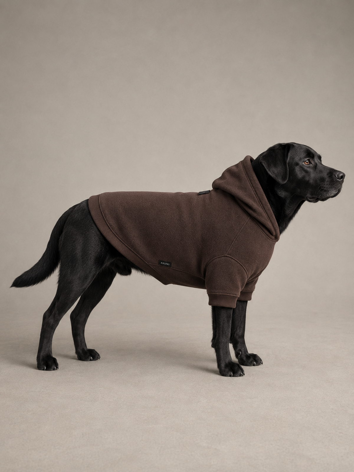 Grounded Fleece Pet Hoodie in Espresso, side profile