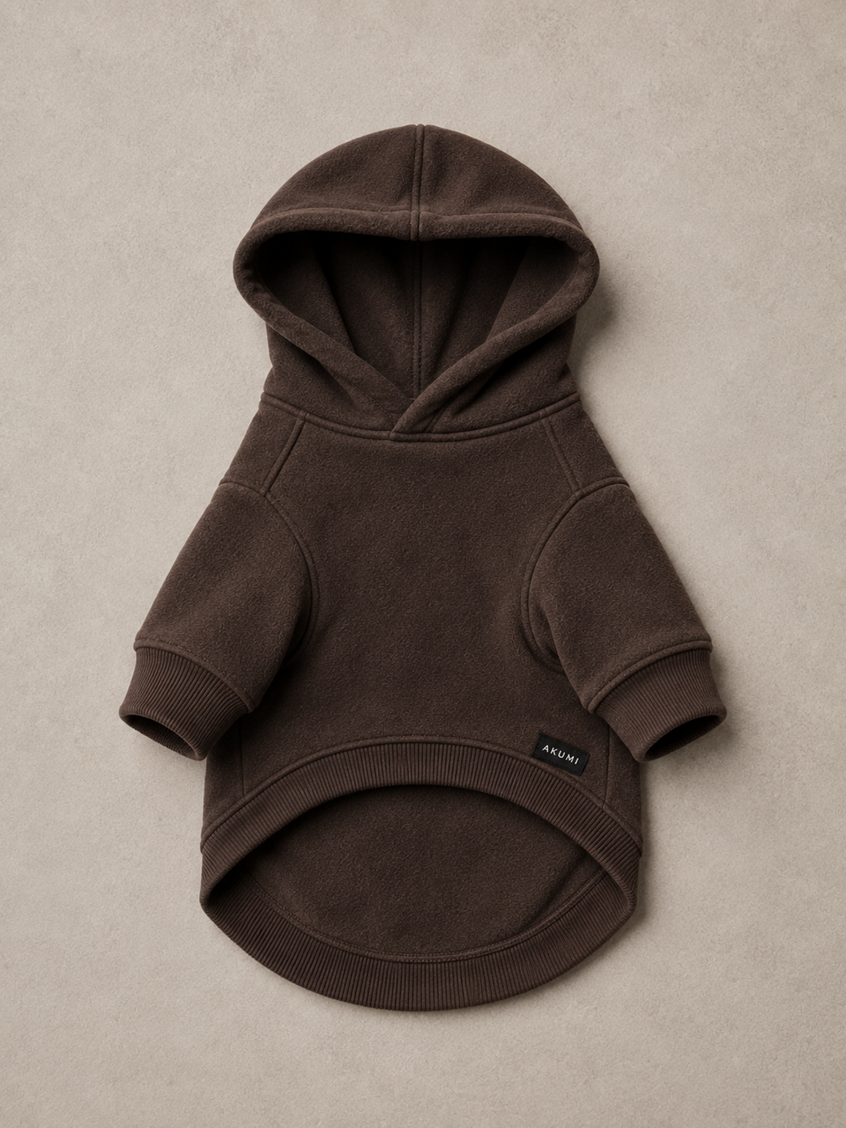 Grounded Fleece Pet Hoodie in Espresso, flat lay