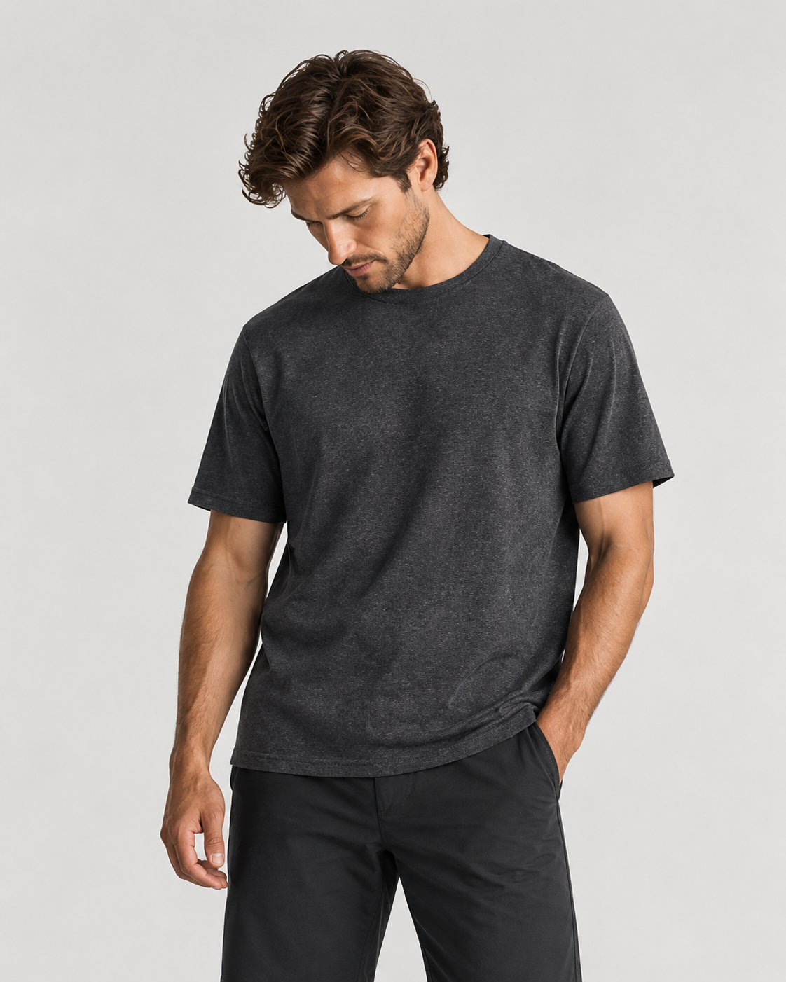 Heavyweight Recycled Cotton Tee studio front