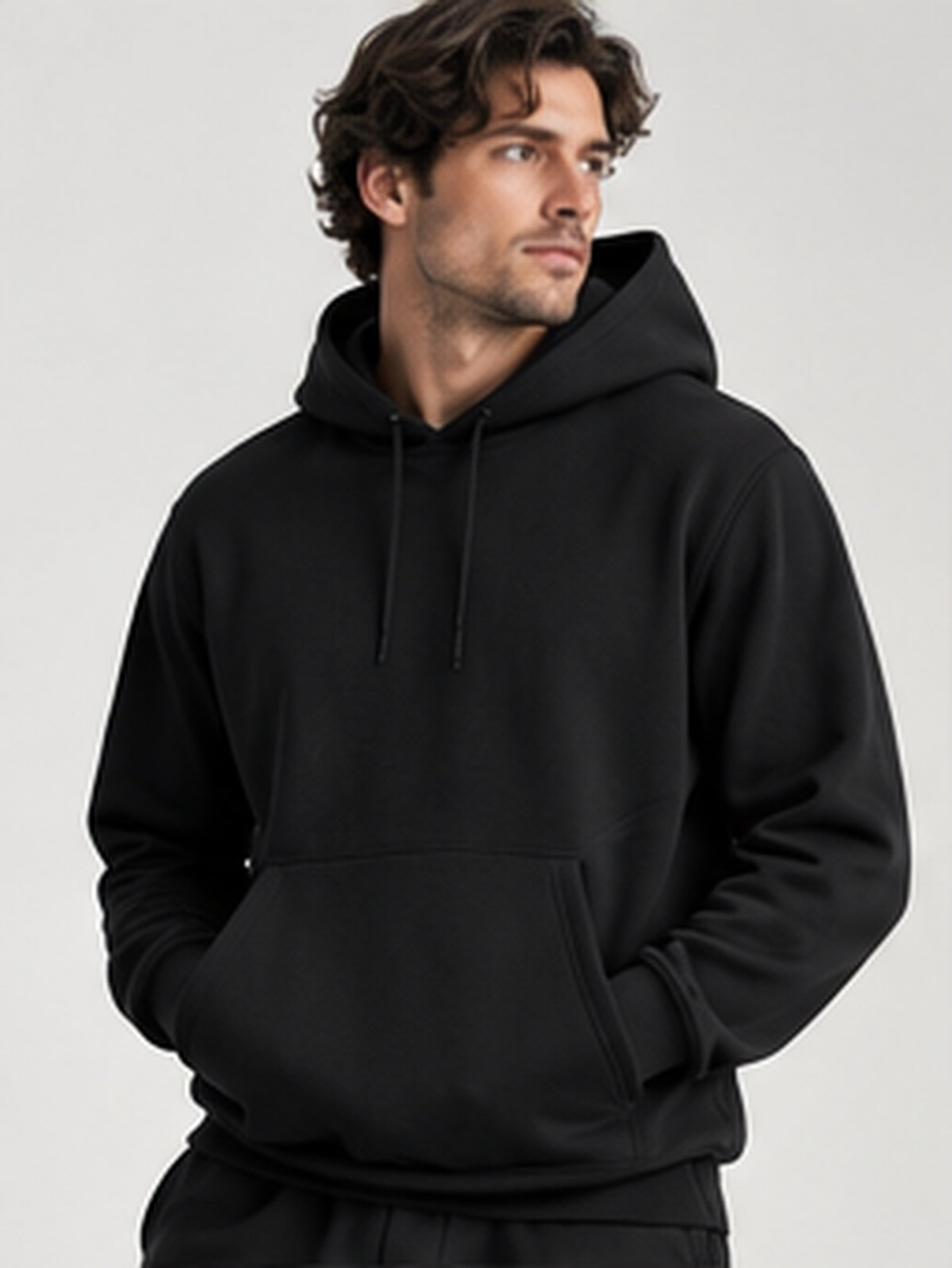 Minimalist Heavyweight Hoodie alternate studio view