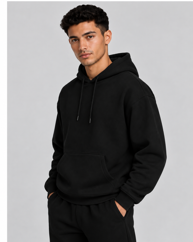 Balance Hoodie black three-quarter view