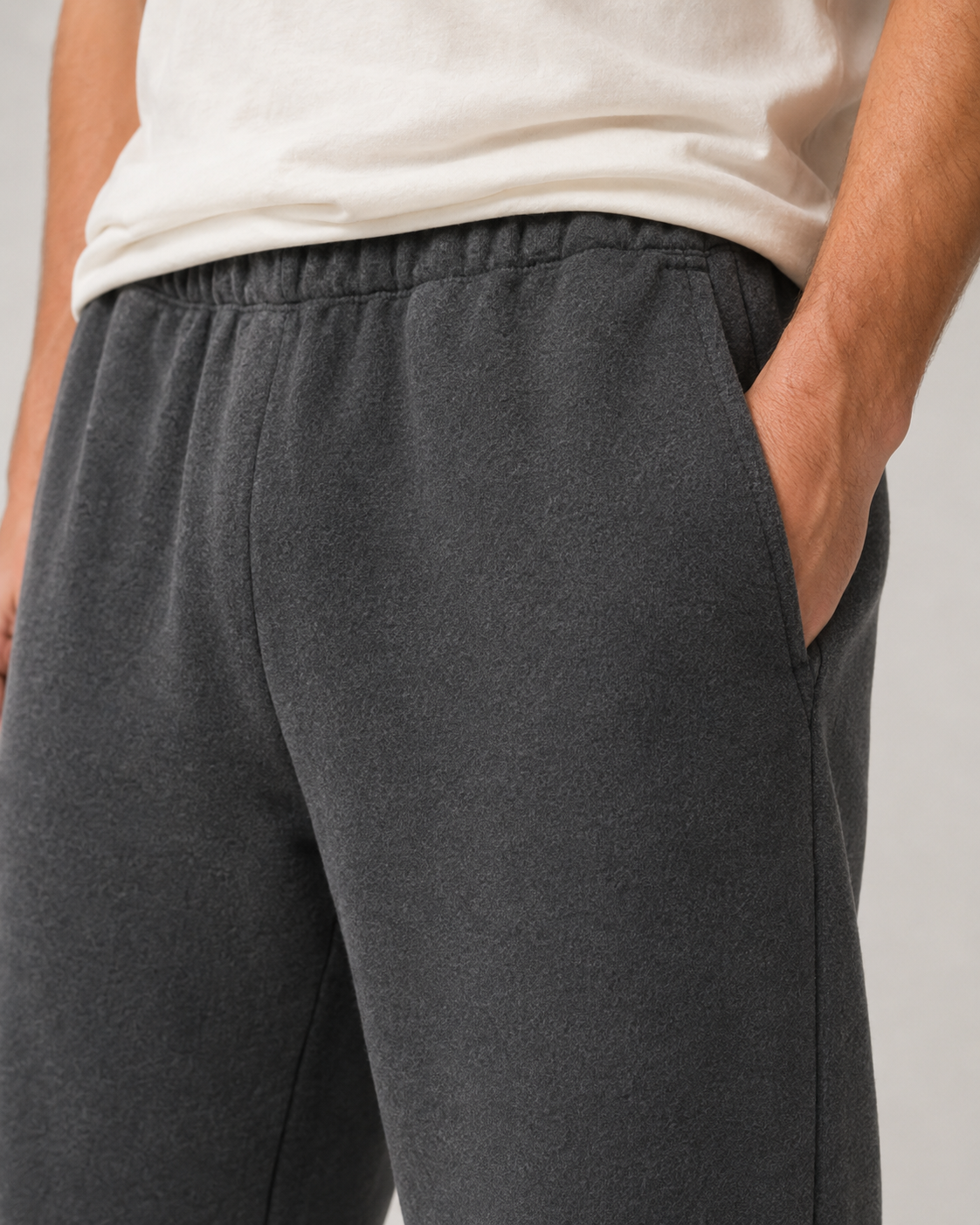 Quiet Form Sweatpants waistband and pocket detail