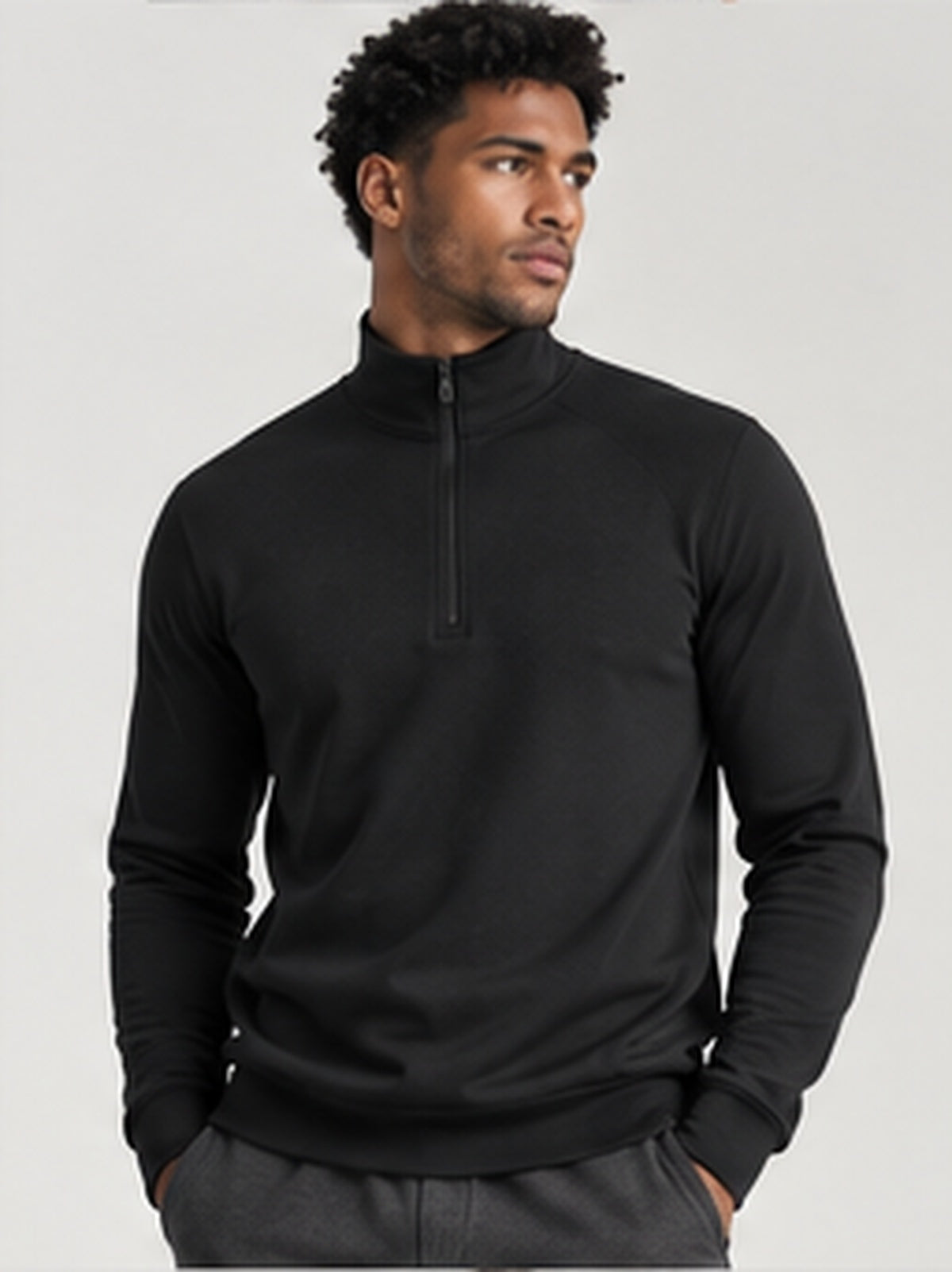 Seamless Quarter Zip alternate studio view