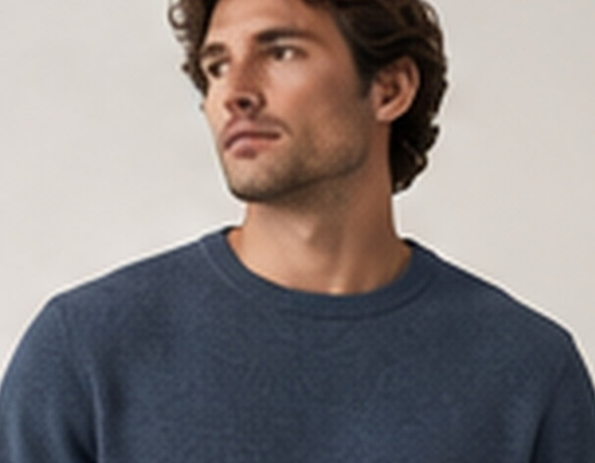 Soft Balance Knit Crew neckline and upper-body detail