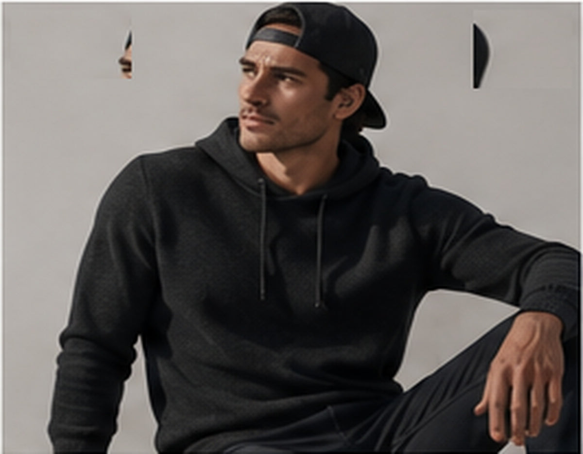 Soft Balance Knit Hoodie outdoor lifestyle view
