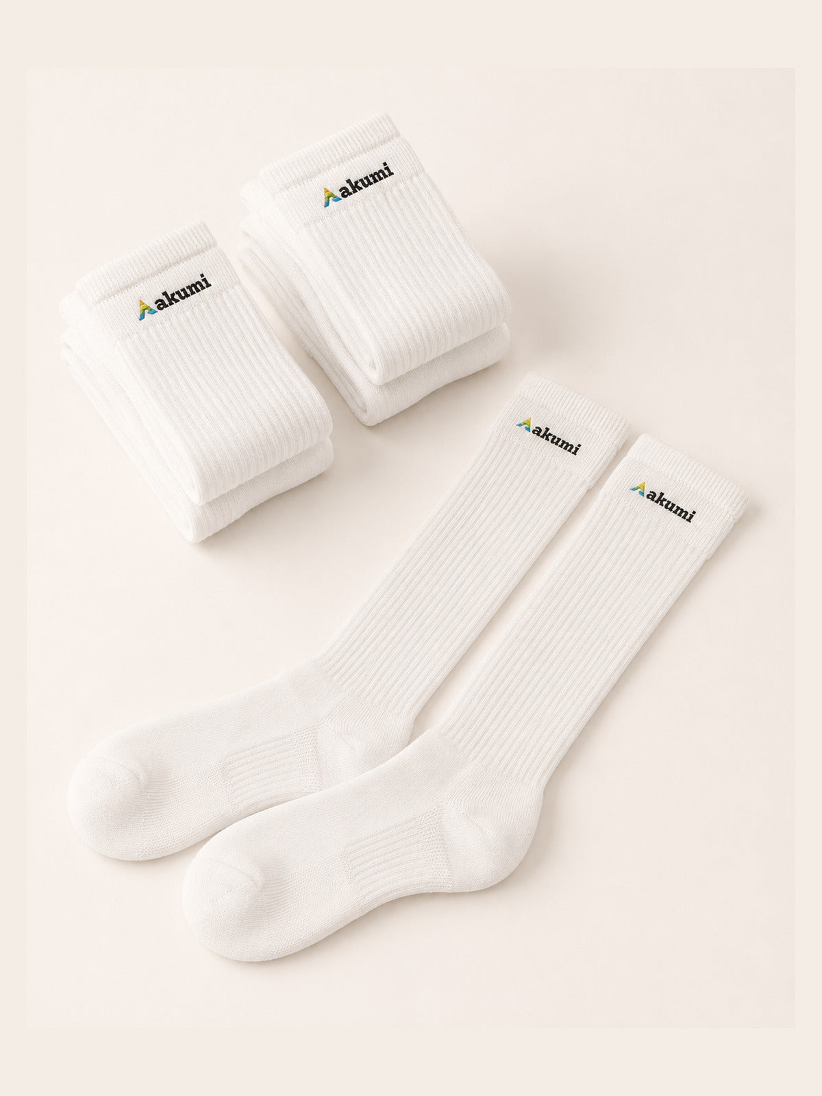 Cloud##Softfold Scrunch Sock 3-Pack, three-pair flat lay