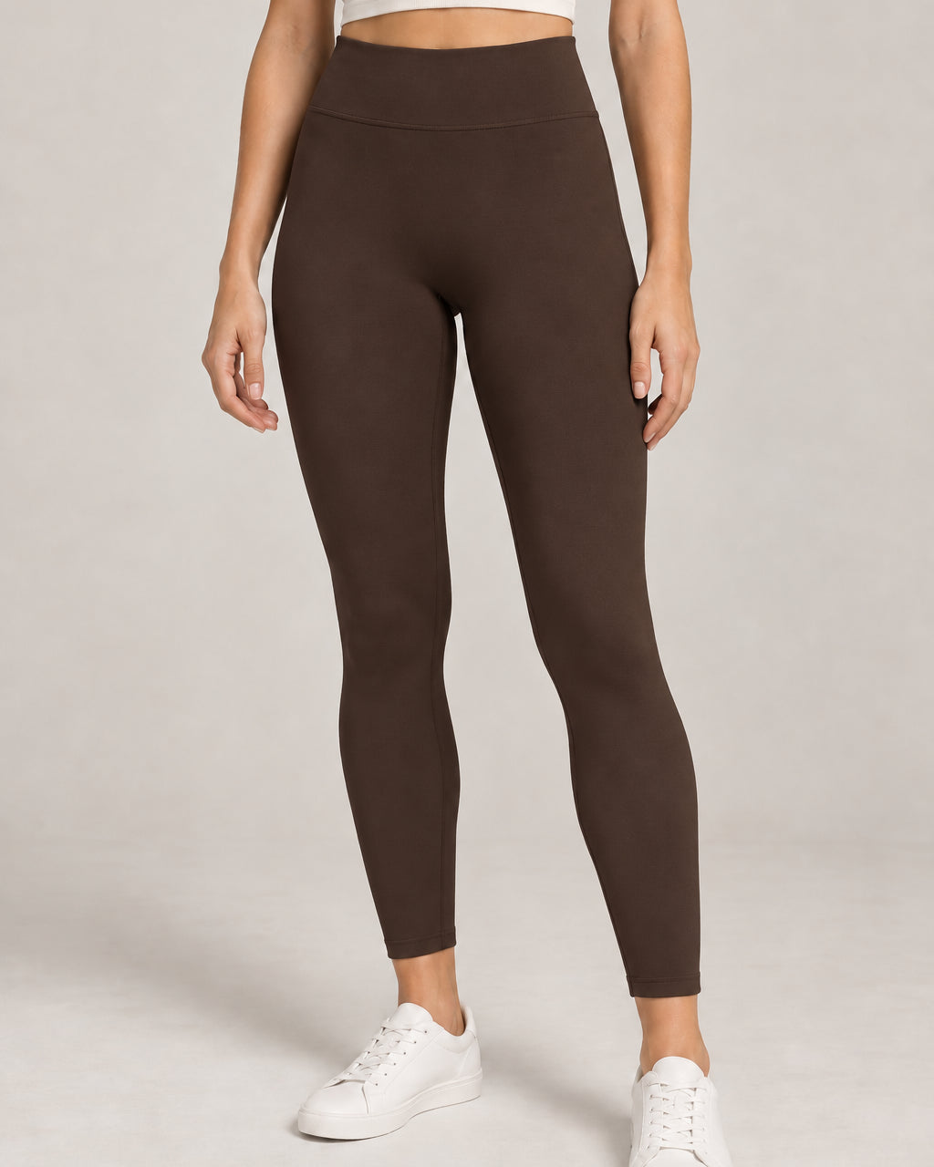 Generated concept: Akumi Still High-Rise Legging 25" in Espresso, front studio view