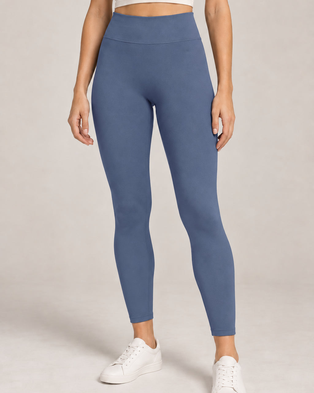 Generated concept: Akumi Still High-Rise Legging 25" in Slate Blue, front studio view