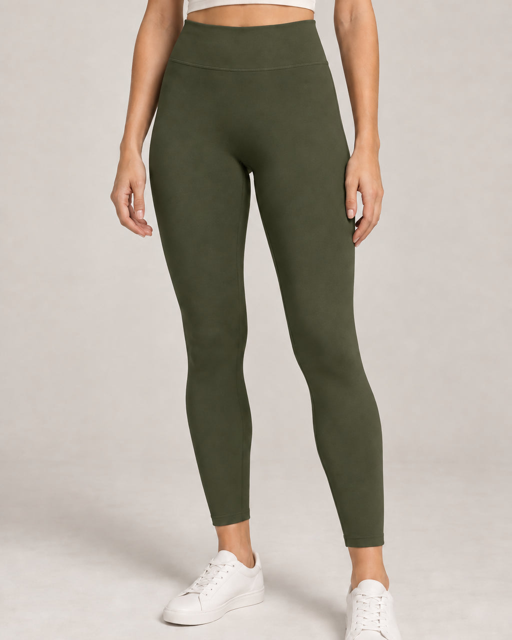 Generated concept: Akumi Still High-Rise Legging 25" in Moss, front studio view