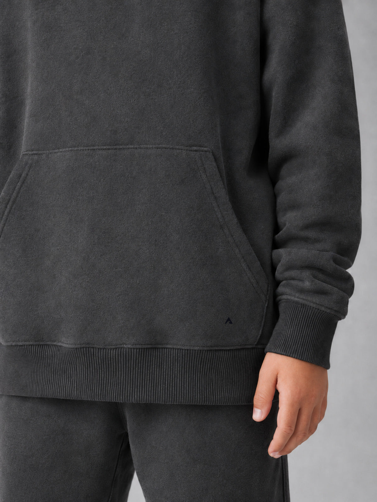 Stillform Kids Hoodie fabric and pocket detail